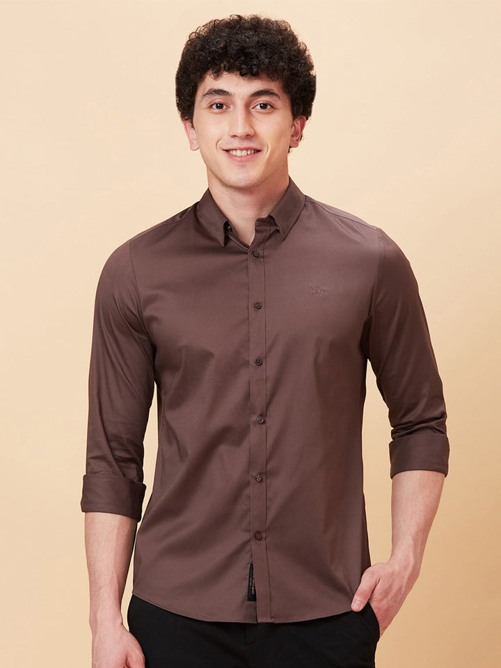 Being Human Button-Down Collar Slim Fit Cotton Casual Shirt