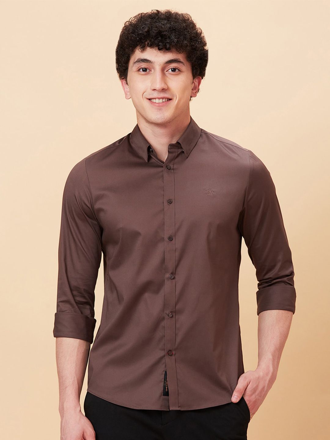 Being Human Button-Down Collar Slim Fit Cotton Casual Shirt