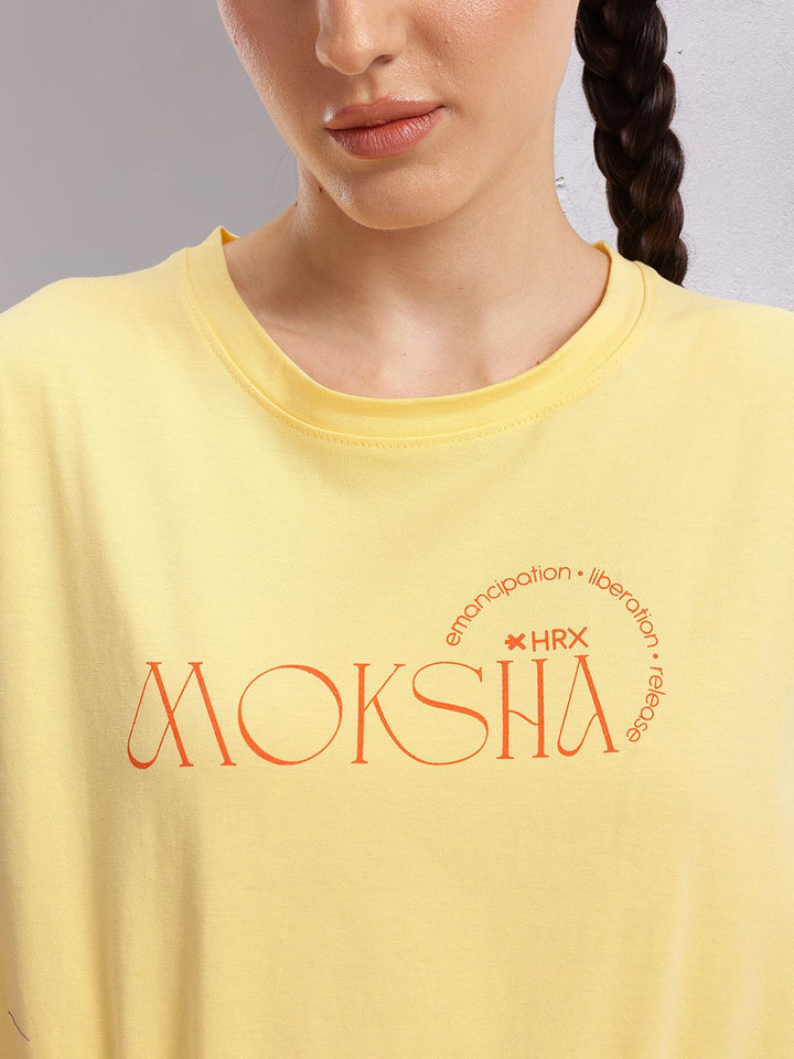 HRX by Hrithik Roshan Women Typography Printed Extended Sleeves Pure Cotton T-shirt