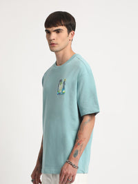 THE BEAR HOUSE Graphic Printed Round Neck Cotton Oversized T-shirt
