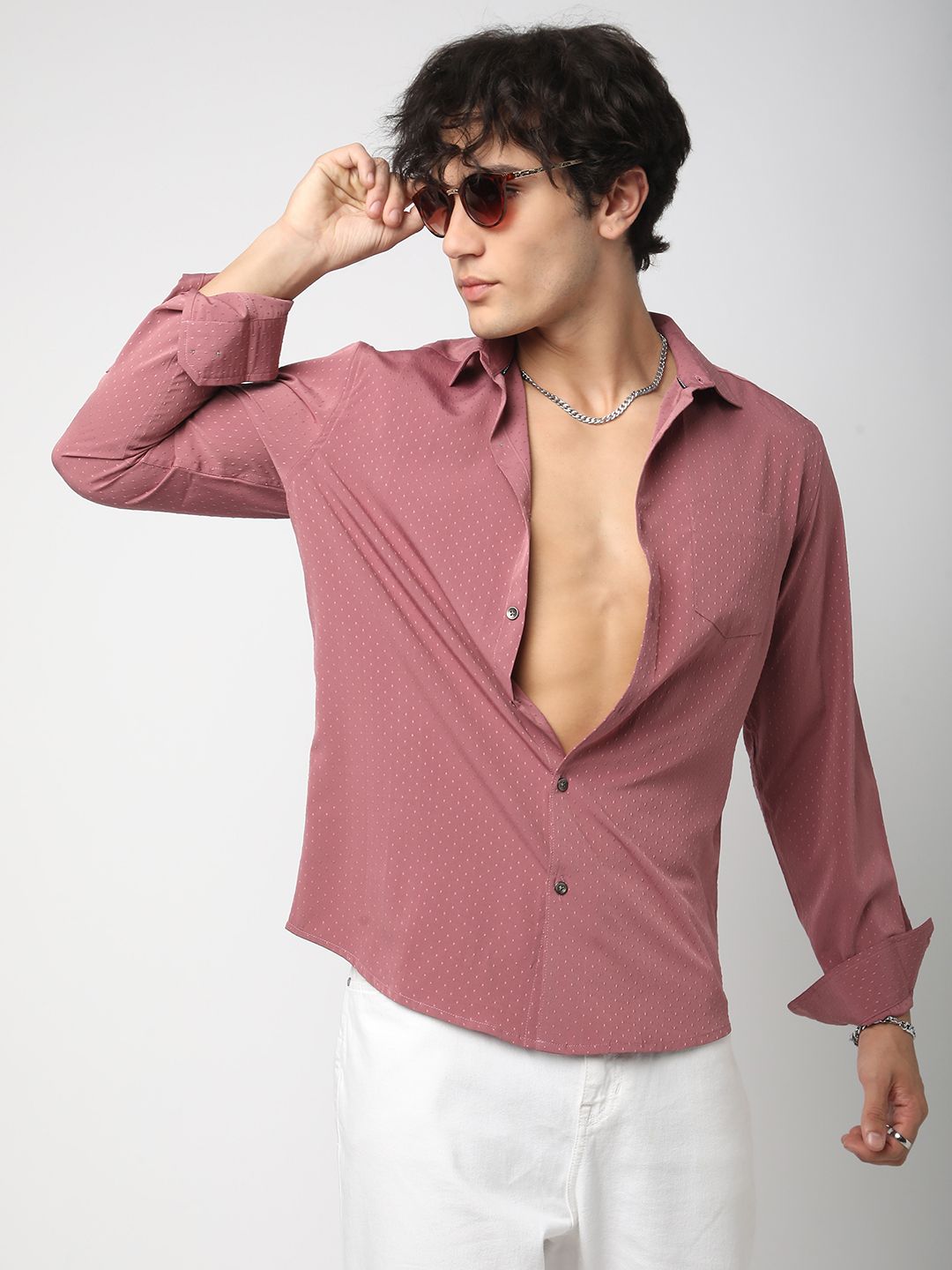 VASTRADO Men Classic Slim Fit Opaque Casual Shirt