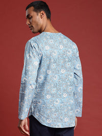 Anouk Men Ethnic Motifs Printed Pure Cotton Short Kurta