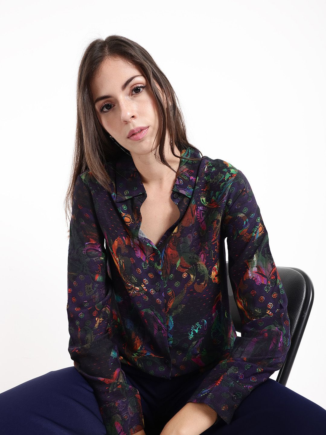 RAREISM Floral Print Cotton Styled Back Top