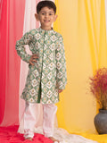 VASTRAMAY Boys Ethnic Motifs Printed Regular Ikat Kurta With Pyjamas