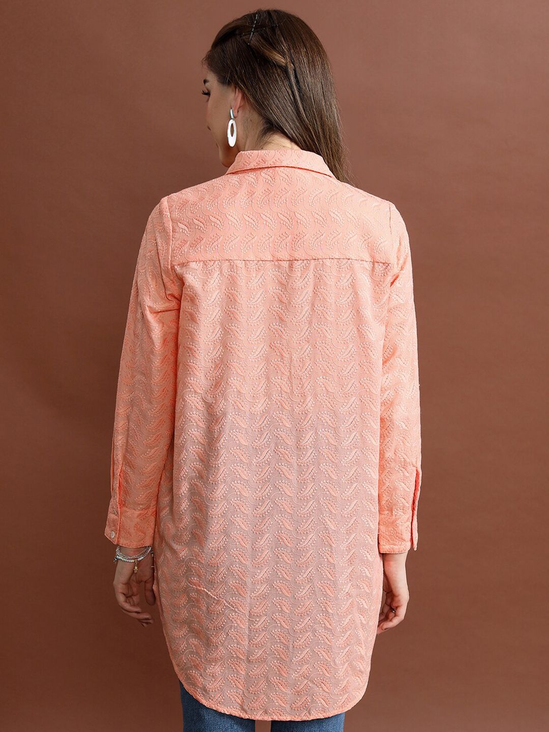 Vishudh Floral Embroidered Opaque Casual Shirt