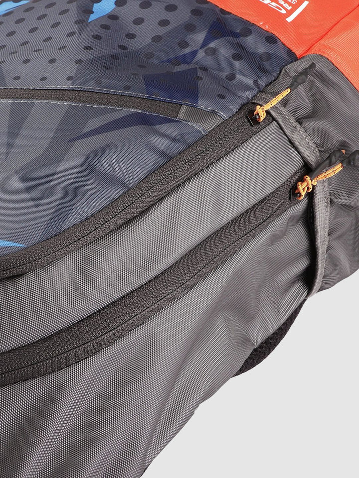 Gear Unisex Grey & Orange Geometric Print 16 Inch Laptop Backpack