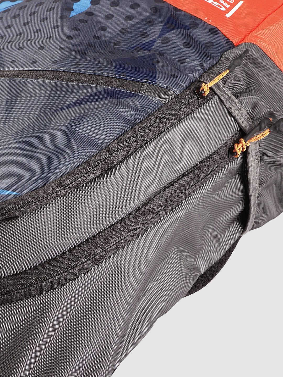 Gear Unisex Grey & Orange Geometric Print 16 Inch Laptop Backpack