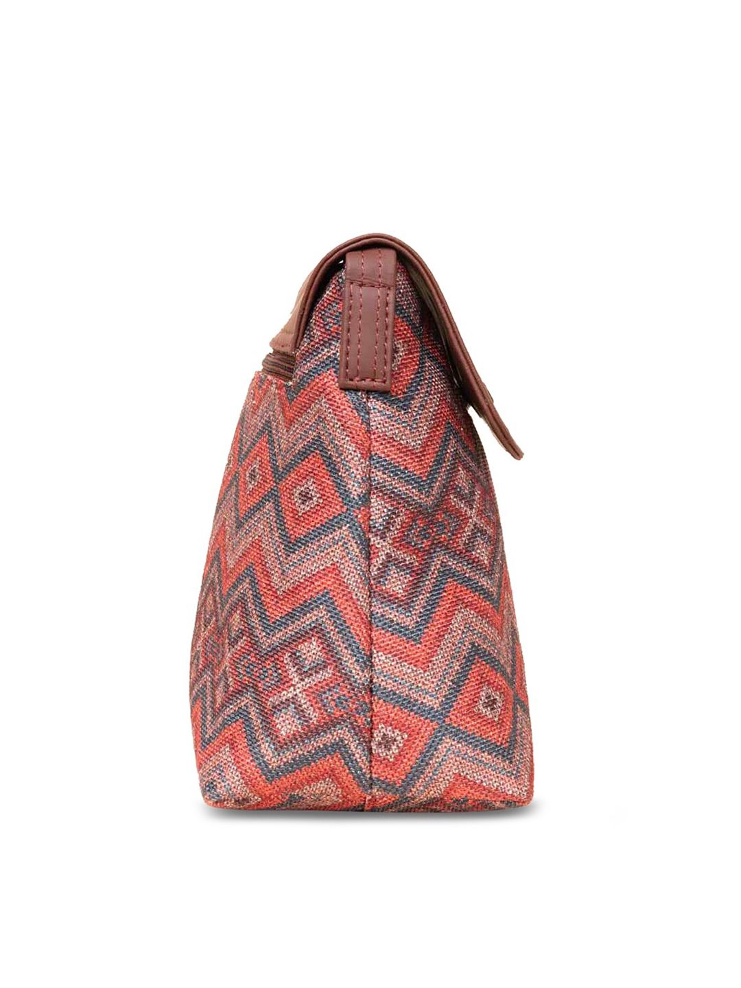 ZOUK Geometric Printed Structured Sling Bag