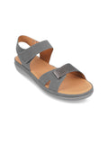 Mochi Textured Backstrap Suede Open Toe Flats