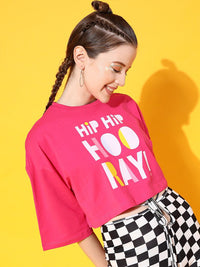 STREET 9 Women Fuchsia Comic Tshirt