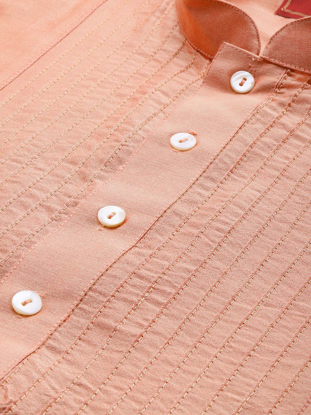 House of Pataudi Striped Thread Work Jashn Kurta