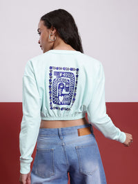 DressBerry Printed Cropped Sweatshirt