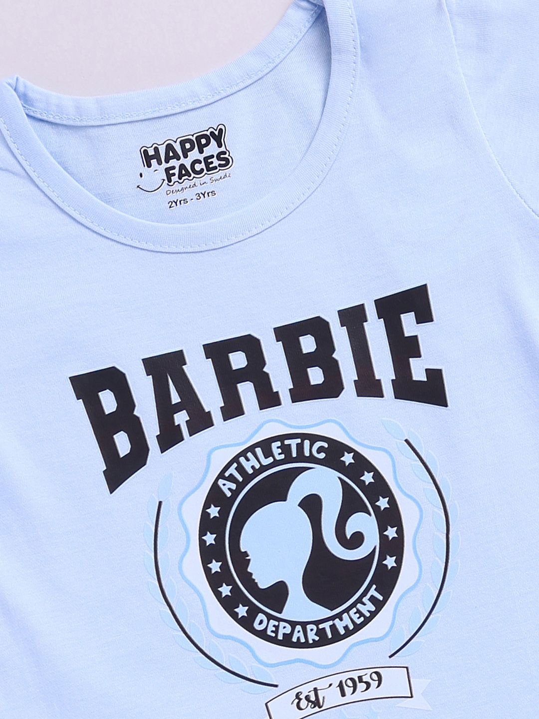 Happy Faces Girls Barbie Printed Pure Cotton Fit & Flare Dress