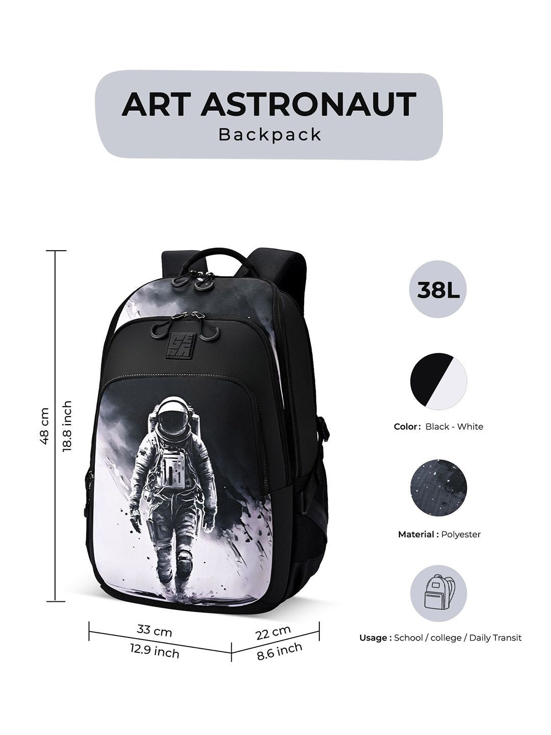 Gear Unisex Astronaut Print Backpack