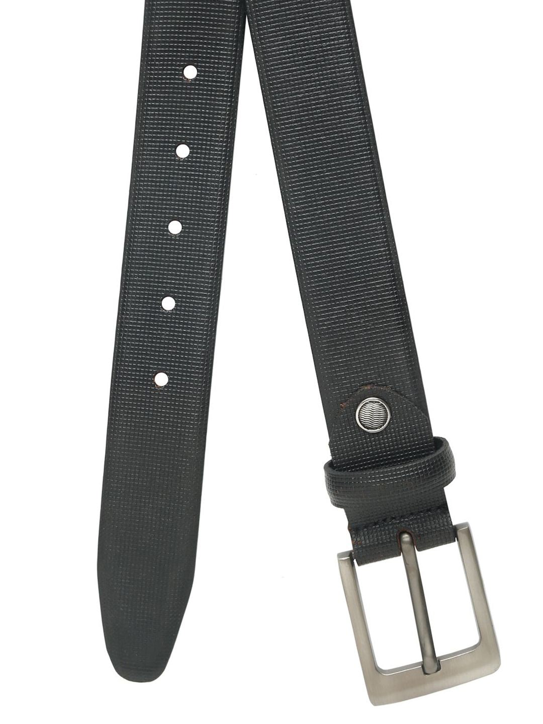 Teakwood Leathers Men Textured Leather Belt