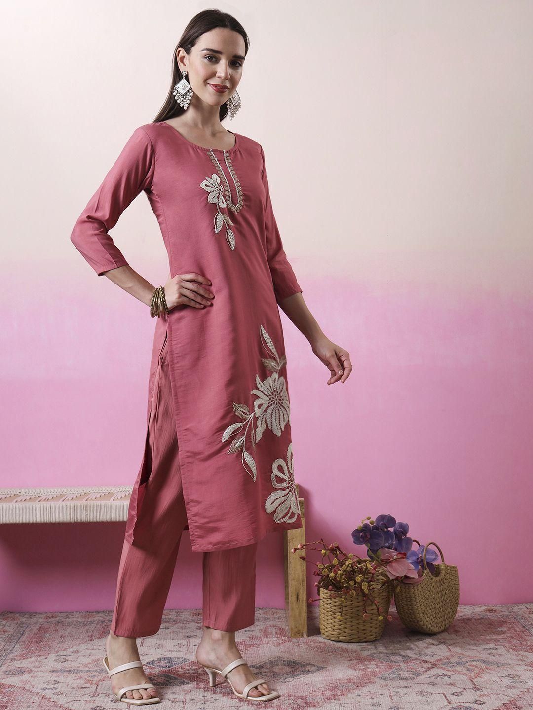 KALINI Women Embroidered A-Line Kurta Set
