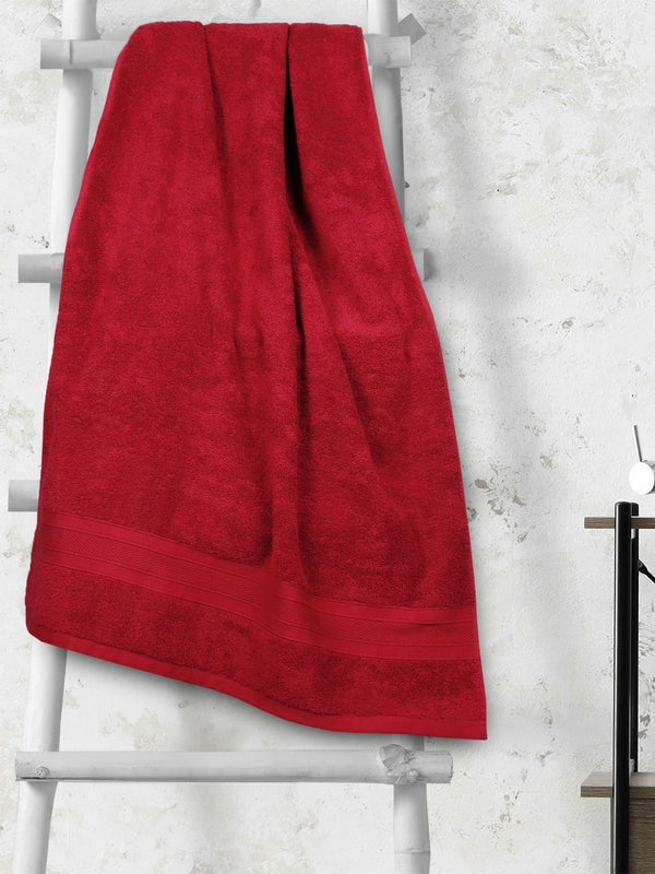 MYTRIDENT Red Cotton 500 GSM Bath Towel