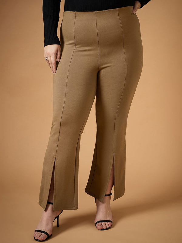 SASSAFRAS Curve Women Comfort Slim Fit High-Rise Trousers