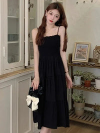 DressBerry Women Shoulder Straps Tiered Fit & Flare Dress