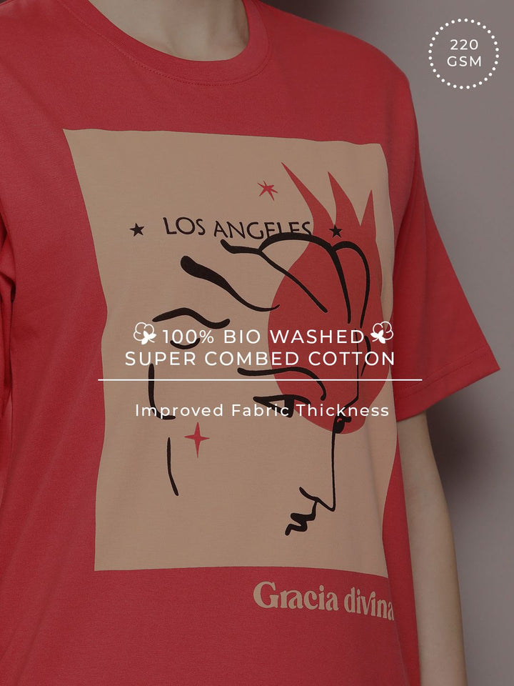 DILLINGER Graphic Printed Oversized Pure Cotton T-shirt