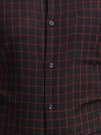 Park Avenue Slim Fit Windowpane Checked Cotton Linen Formal Shirt