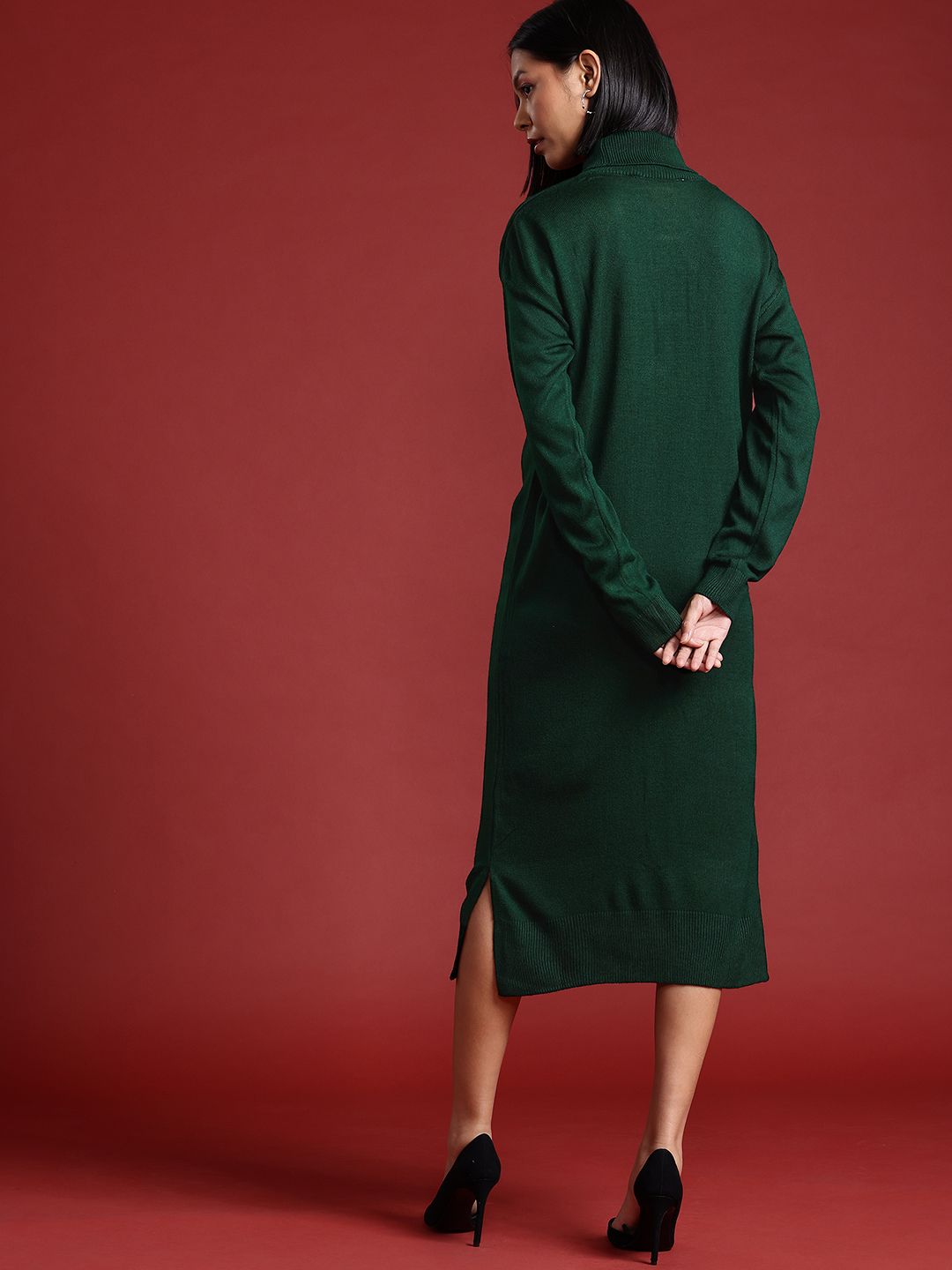 all about you Acrylic Sweater Midi Dress
