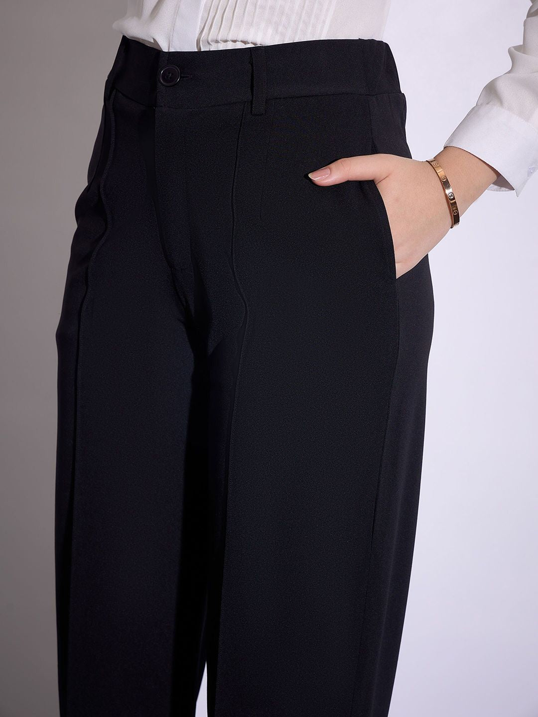 SASSAFRAS worklyf Women Formal Parallel Trousers