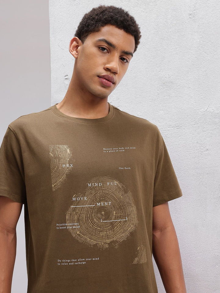 HRX by Hrithik Roshan Printed Pure Cotton Yoga T-shirt