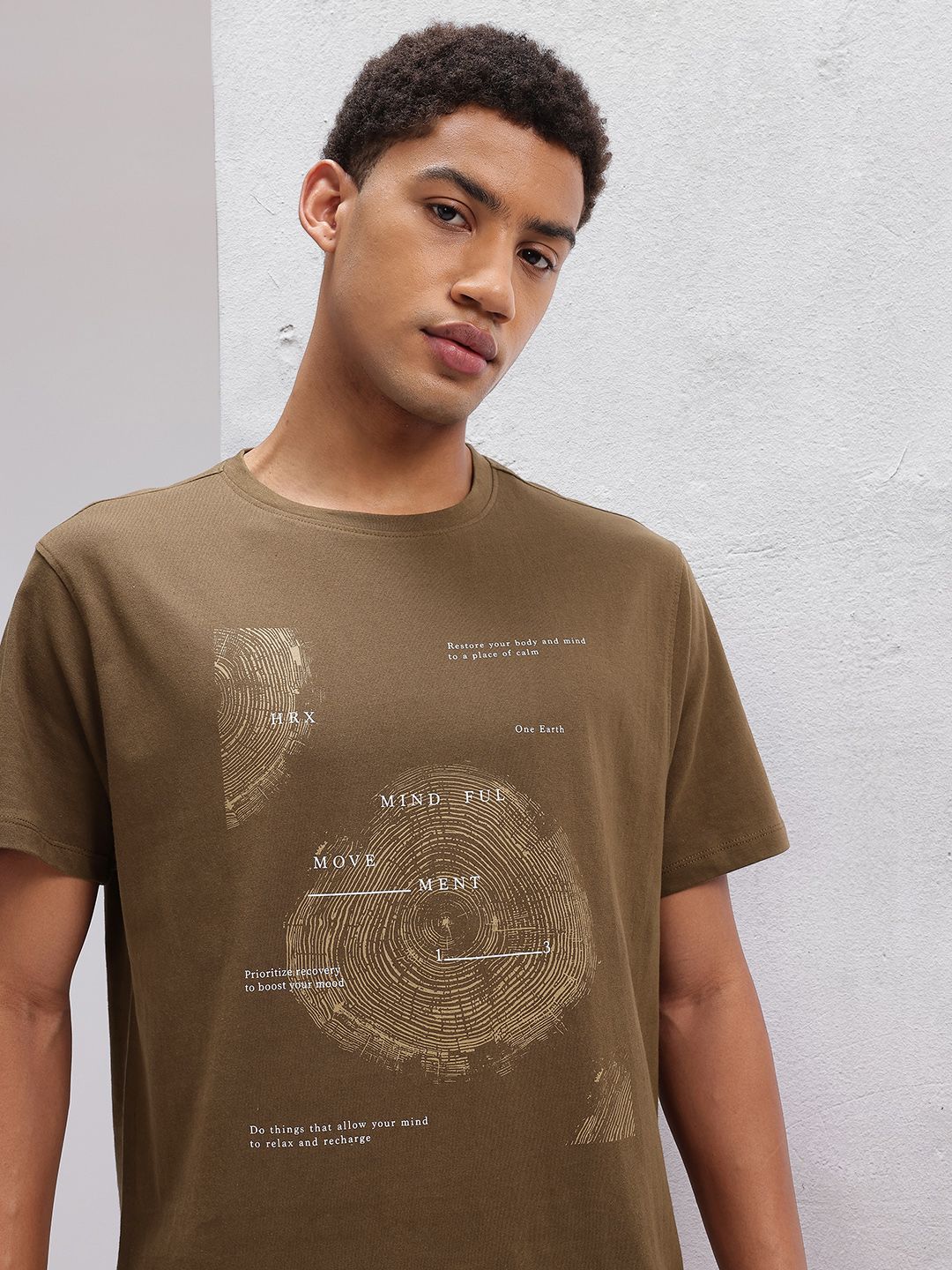 HRX by Hrithik Roshan Printed Pure Cotton Yoga T-shirt