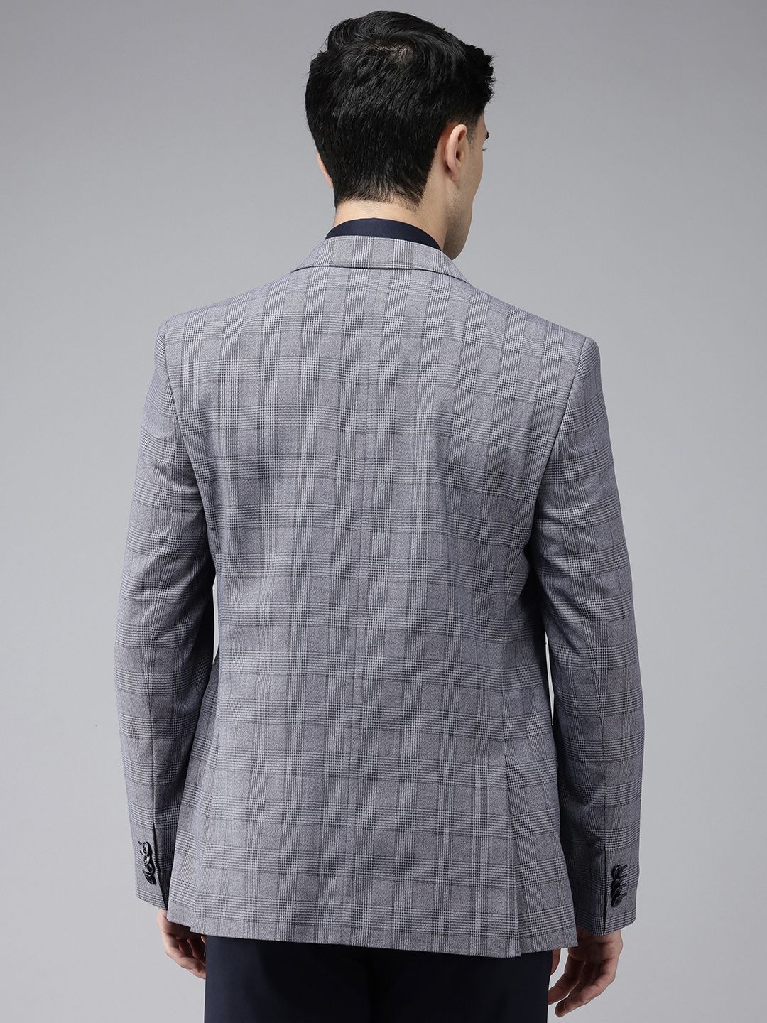 Park Avenue Slim Fit Textured Self Design Notched Lapel Single-Breasted Formal Blazer