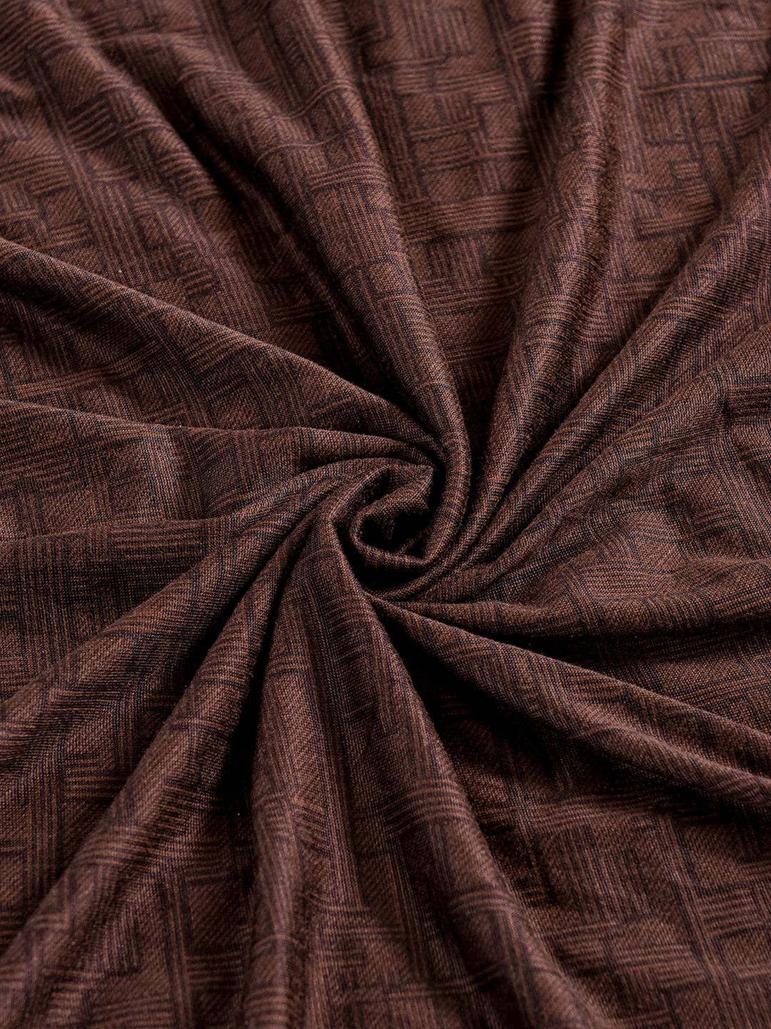 Story@home Brown Printed 2 Seater Stretchable Sofa Cover With Arms