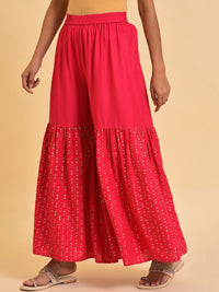 W Women Geometric Printed Flared Ethnic Sharara Pants