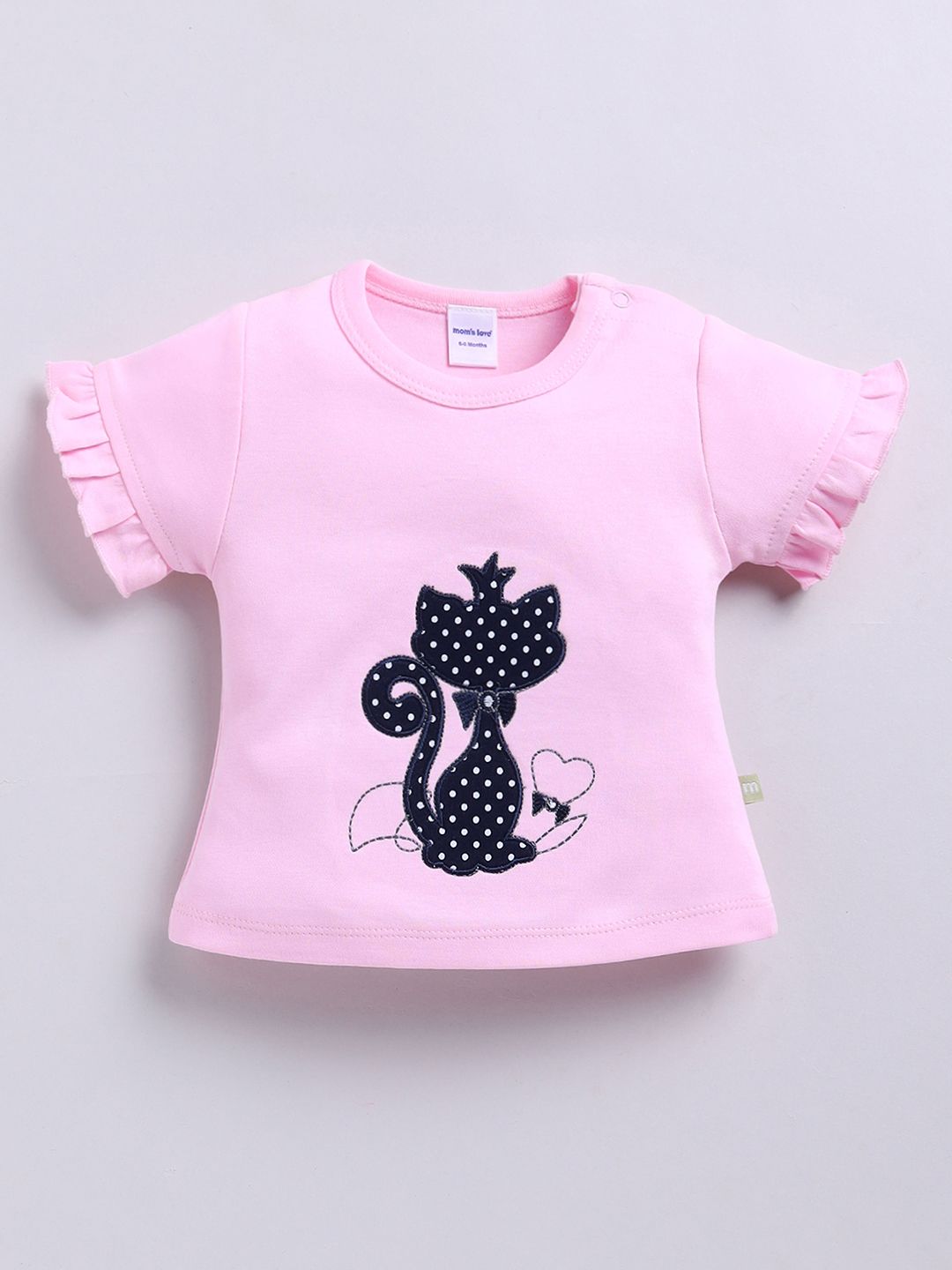 Moms Love Infant Girls Pure Cotton Printed Top with Skirt