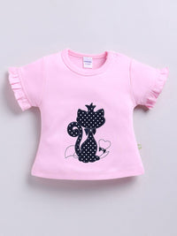 Moms Love Infant Girls Pure Cotton Printed Top with Skirt