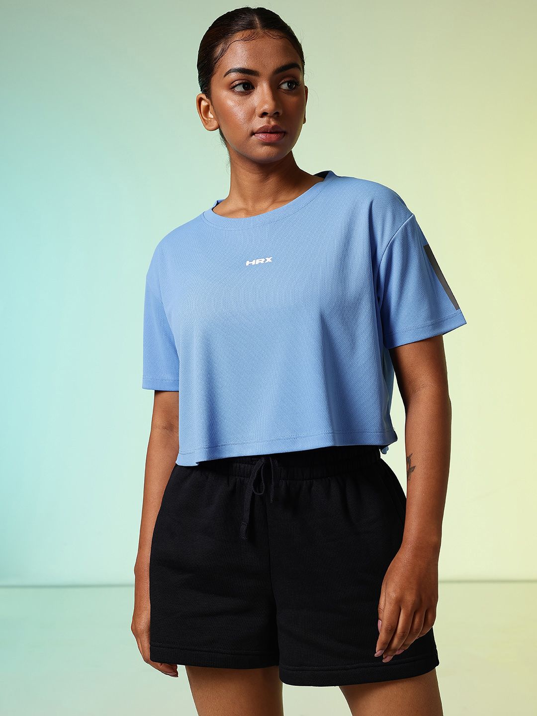 HRX by Hrithik Roshan Typography Printed Rapid-Dry Running Boxy T-shirt