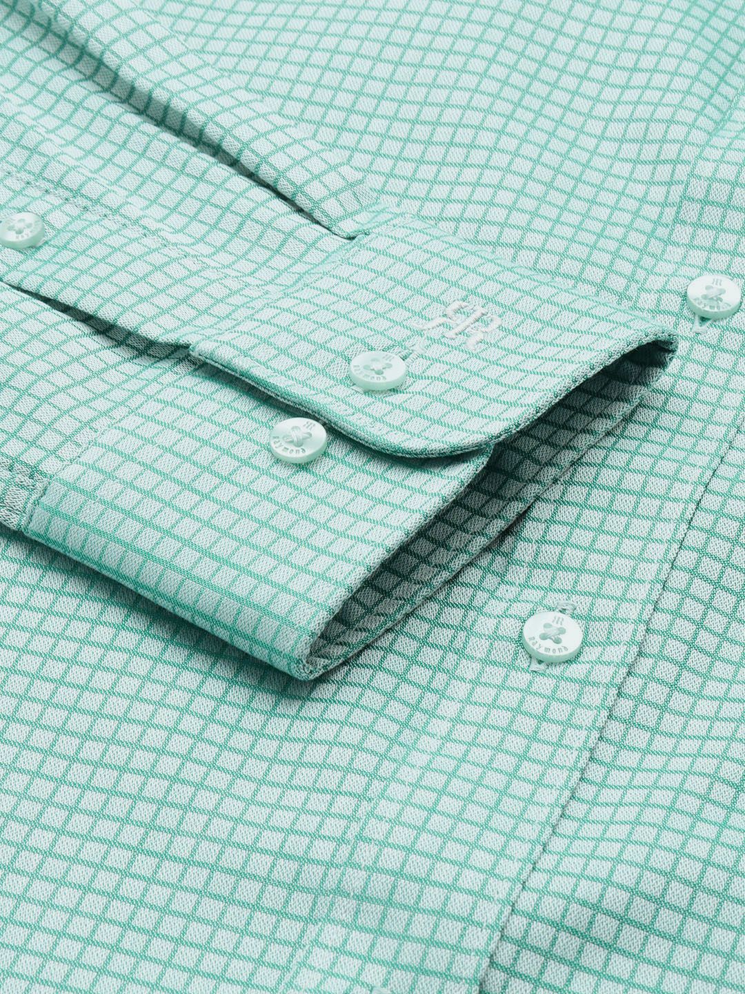 Raymond Pure Cotton Slim Fit Self Grid Tattersall Checks Formal Shirt