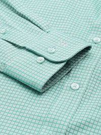 Raymond Pure Cotton Slim Fit Self Grid Tattersall Checks Formal Shirt