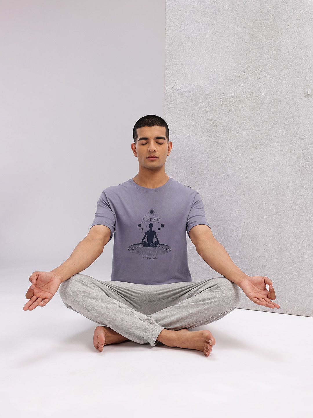 HRX by Hrithik Roshan Graphic Printed Pure Cotton Yoga T-shirt