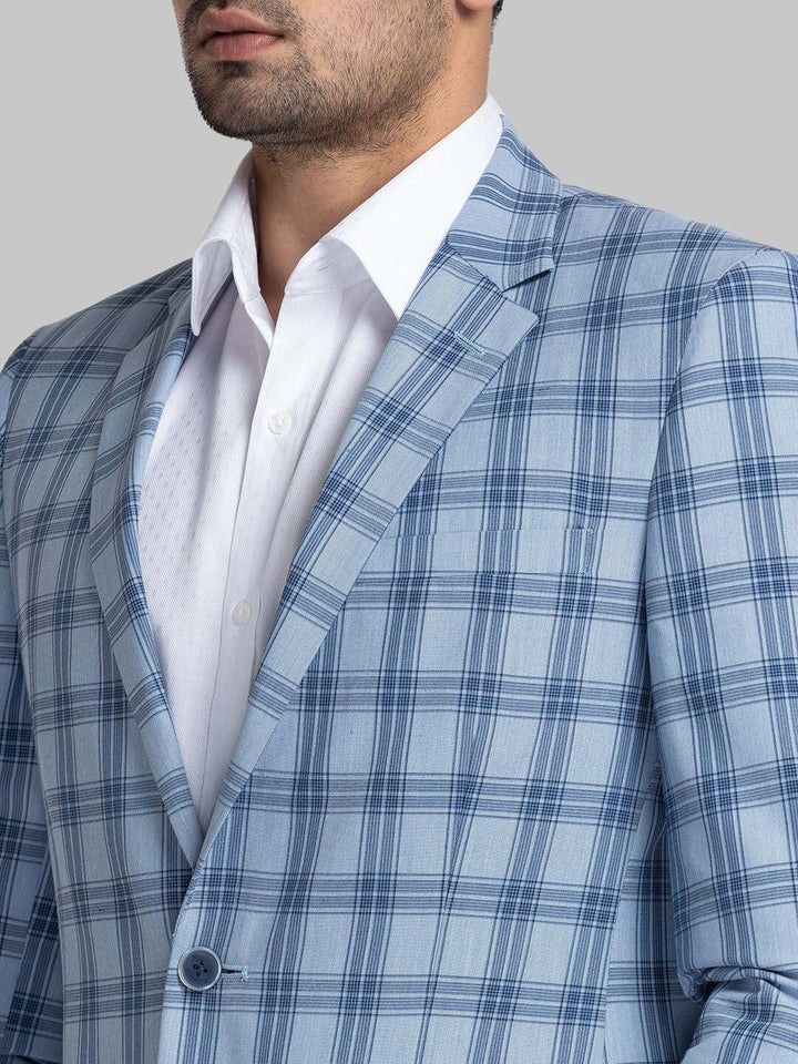 Raymond Checked Contemporary Fit Single-Breasted Blazer