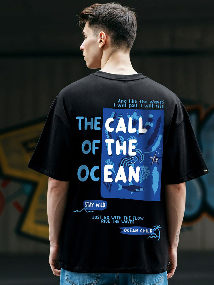 Bewakoof Typography Printed Drop-Shoulder Sleeves Oversized Cotton T-shirt