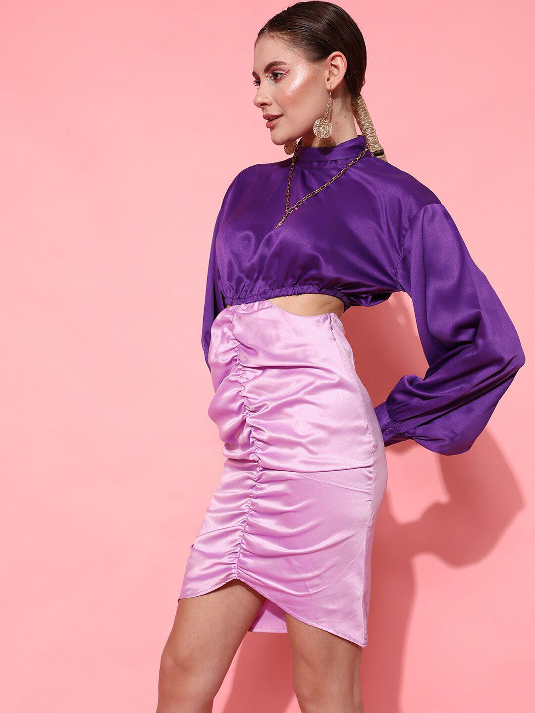 STREET 9 Lavender Satin Sheath Dress