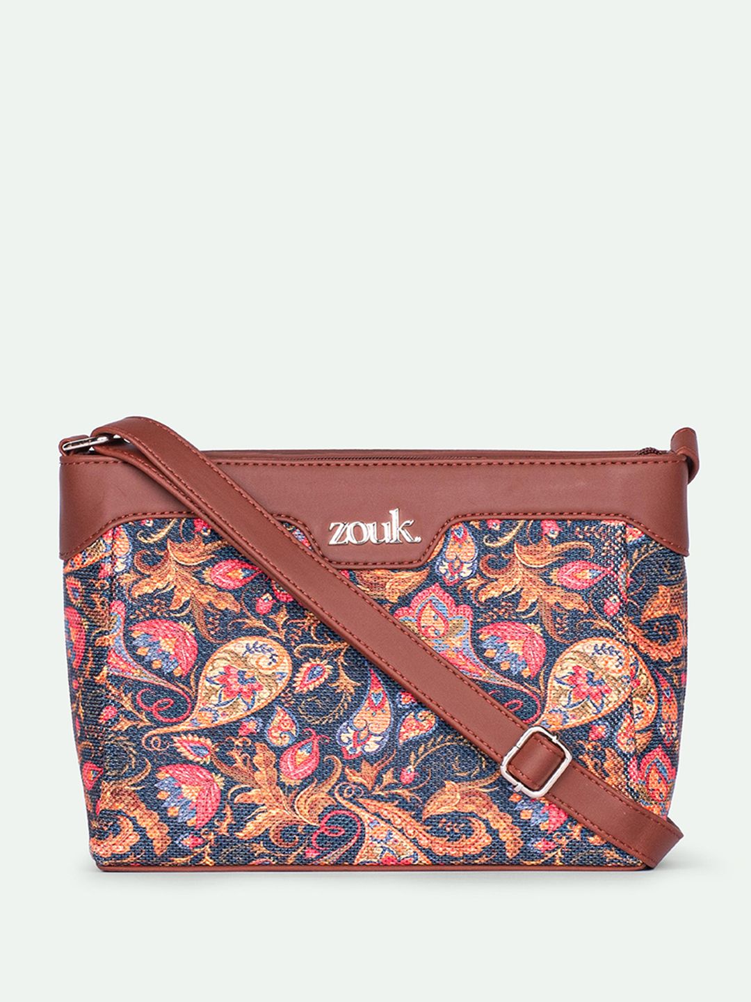 ZOUK Harmony Paisley Printed Structured Sling Bag