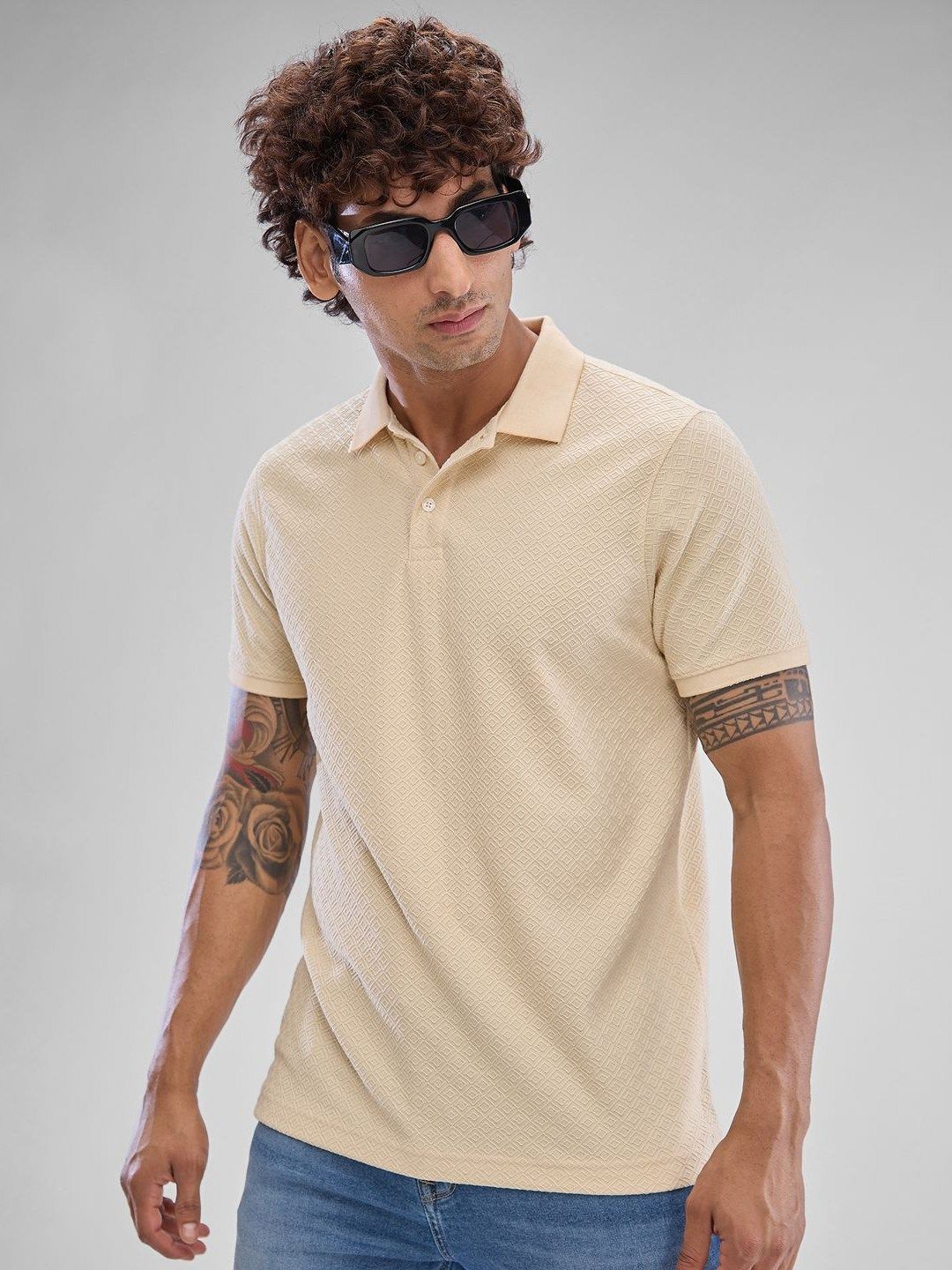 SPYKAR Men Polo Collar Solid Slim Fit T-shirt