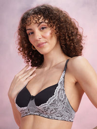 DressBerry Floral Self-Design Medium Coverage Lightly Padded T-shirt Bra DRM-DB-MK06D