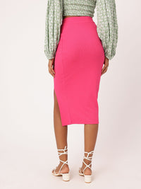 DressBerry Insta-Worthy Ribbed Bodycon Midi Skirt