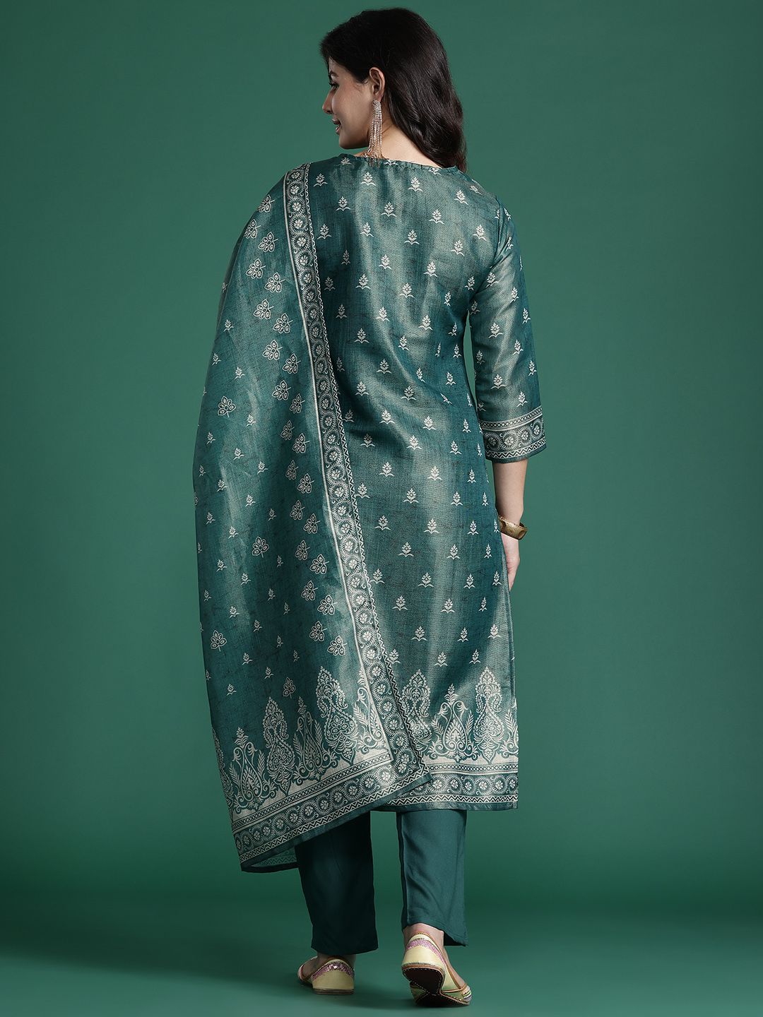 Indo Era Ethnic Motifs Embroidered Kurta with Trousers & With Dupatta