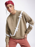DressBerry Luxe Ribbon Trim Sweatshirt
