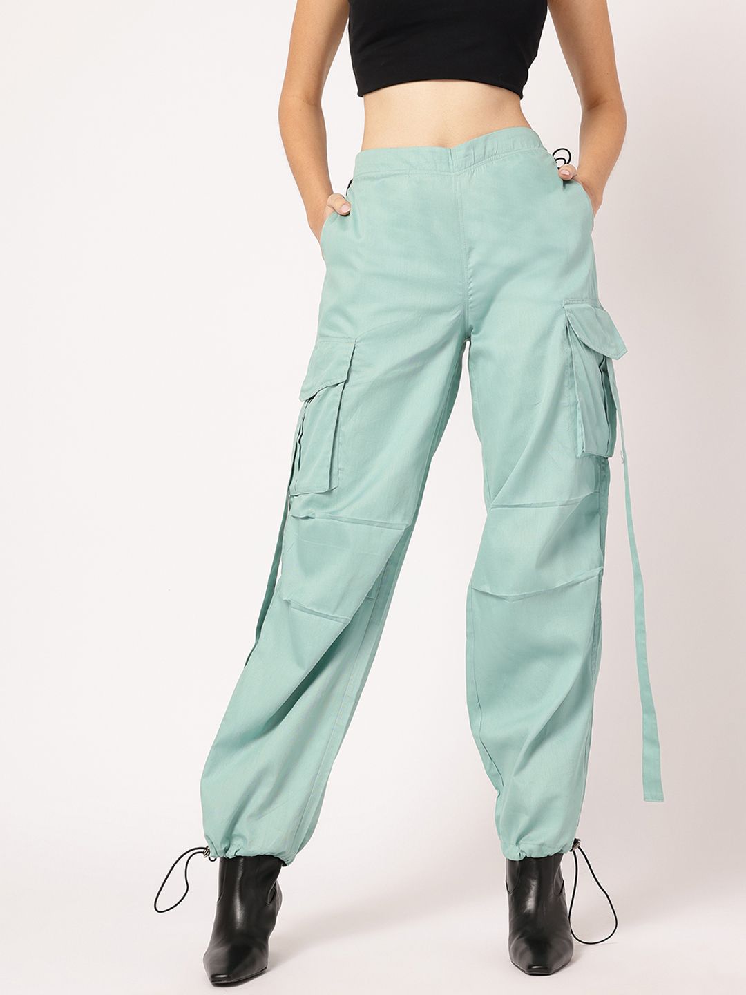 DressBerry Women Laid-Back Luxe Parachute Trousers