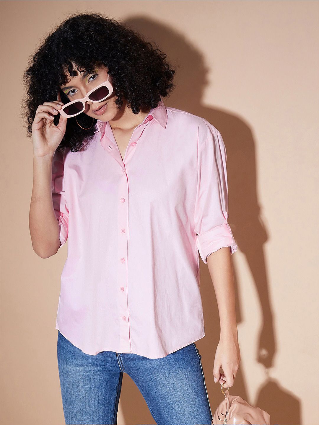 SASSAFRAS BASICS Roll-Up Sleeves Oversized Pure Cotton Shirt