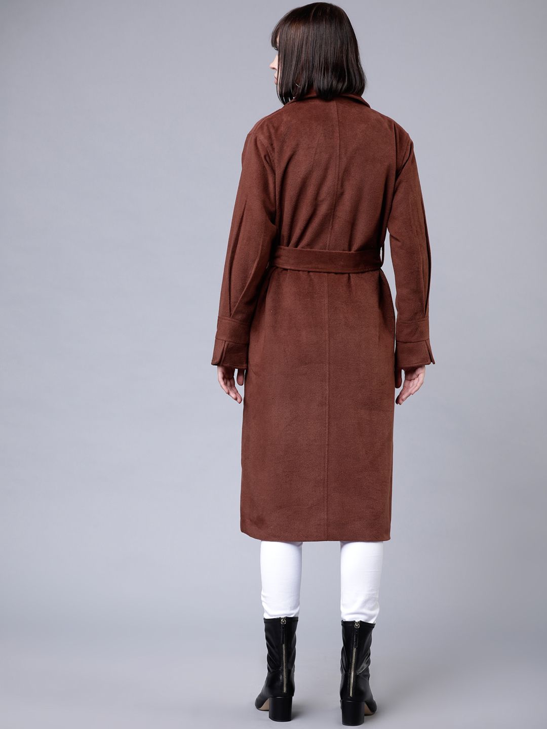 Tokyo Talkies Women Brown Long Wrap Coat